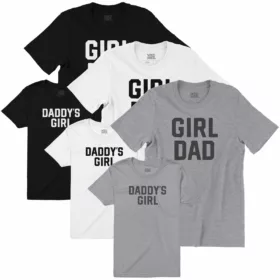 GIRL DAD and DADDY'S GIRL t-shirt bundles three color variations