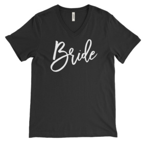 Bride v-neck t-shirt in black