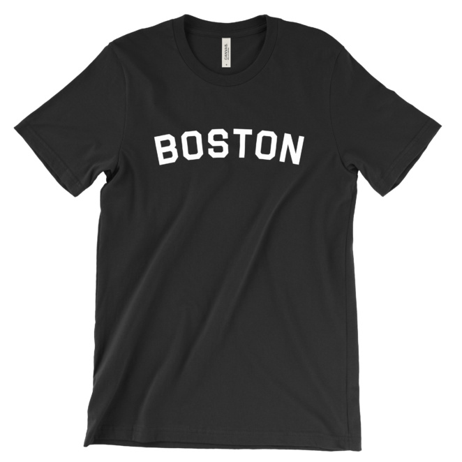BOSTON tee white on black