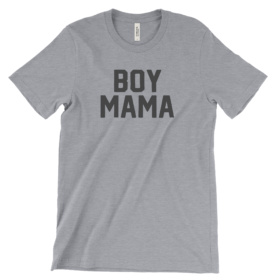Boy Mama tee in heather gray