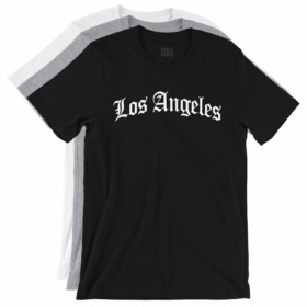 Los Angeles Old English shirts three color variations