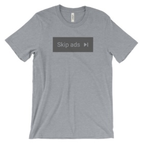 Skip ads gray t-shirt