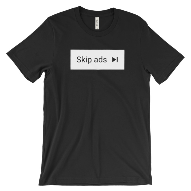 Skip ads black t-shirt