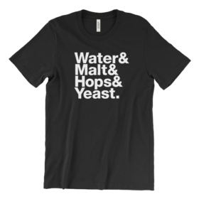 Water & Malt & Hops & Yeast T-Shirt black