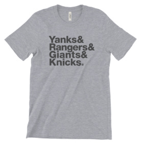 Yanks & Rangers & Giants & Knicks shirt in heather gray