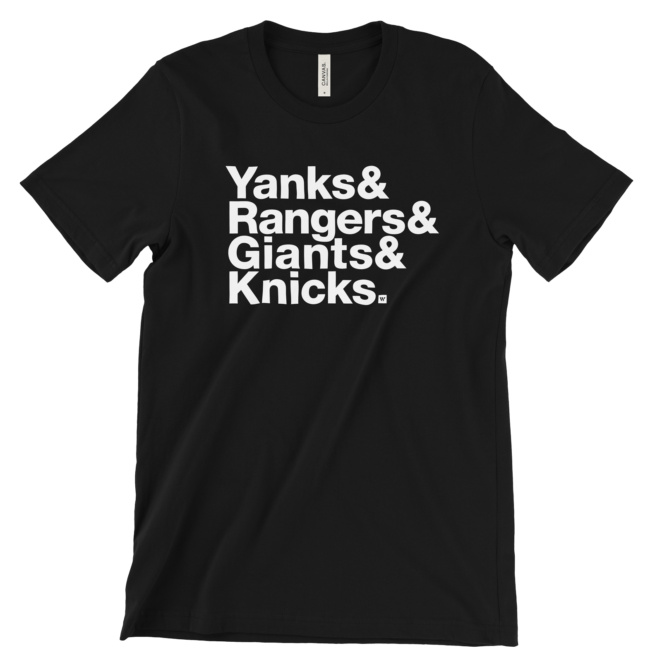 Yanks & Rangers & Giants & Knicks shirt in black