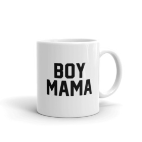 Boy Mama white glossy mug 11oz