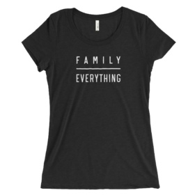 Family Over Everything Women's Black Heather Tee