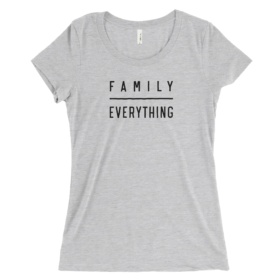 Family Over Everything Women's White Heather Tee