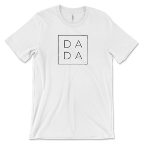 White t-shirt that spells DADA in two lines