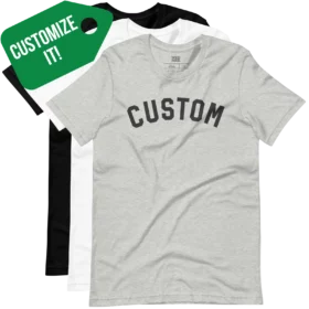 Custom Curved Text T-Shirt Variations