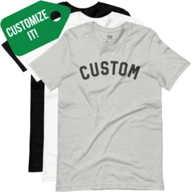 Custom Curved Text T-Shirt Variations