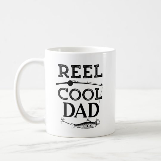 REEL COOL DAD mug with fishing pole and lure