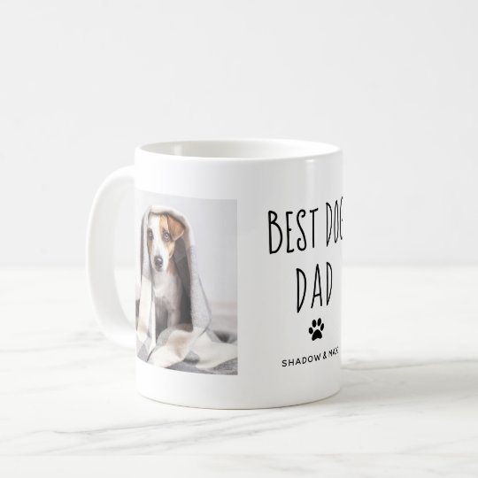 Mug with dog photo and BEST DOG DAD printed