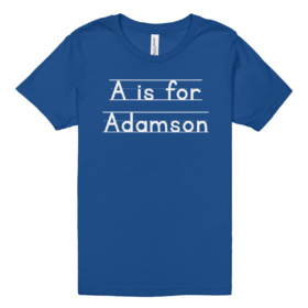 A is for Adamson blue kids t-shirt