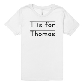 T is for Thomas white kids t-shirt