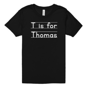 T is for Thomas black t-shirt