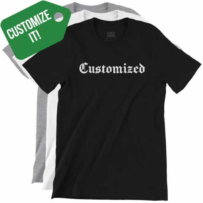 CUSTOMIZE IT Customized Old English T-Shirts Color Variations
