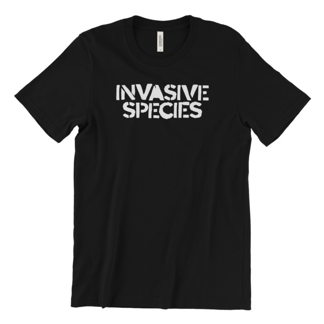 Invasive Species tee - white on black