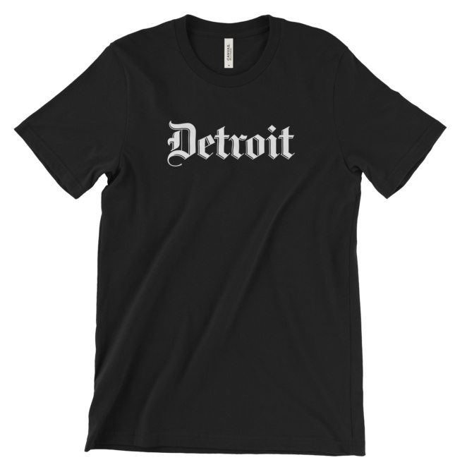 Black Detroit old english t-shirt