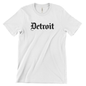 White Detroit old english t-shirt