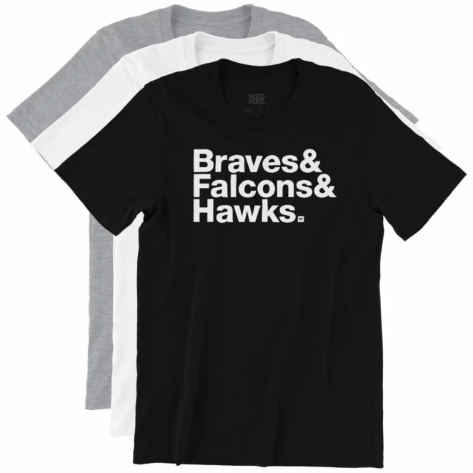 Atlanta Sports Teams List T-Shirt color variations