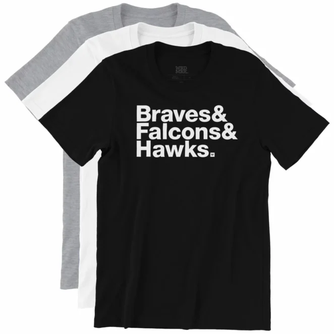 Atlanta Sports Teams List T-Shirt color variations