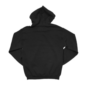 back side of black hoodie