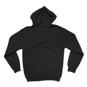 back of black hoodie