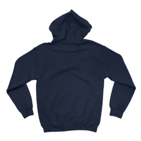 back of navy blue hoodie