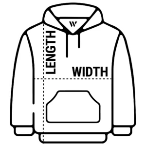 LENGTH WIDTH Hoodie Measurement Guide