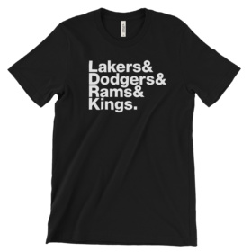 Lakers & Dodgers & Rams & Kings black t-shirt