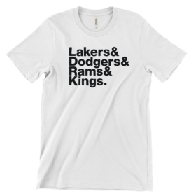 Lakers & Dodgers & Rams & Kings white t-shirt