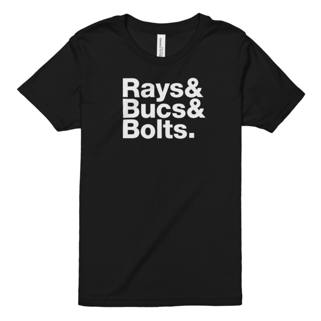 Tampa Bay sports teams youth tee in black