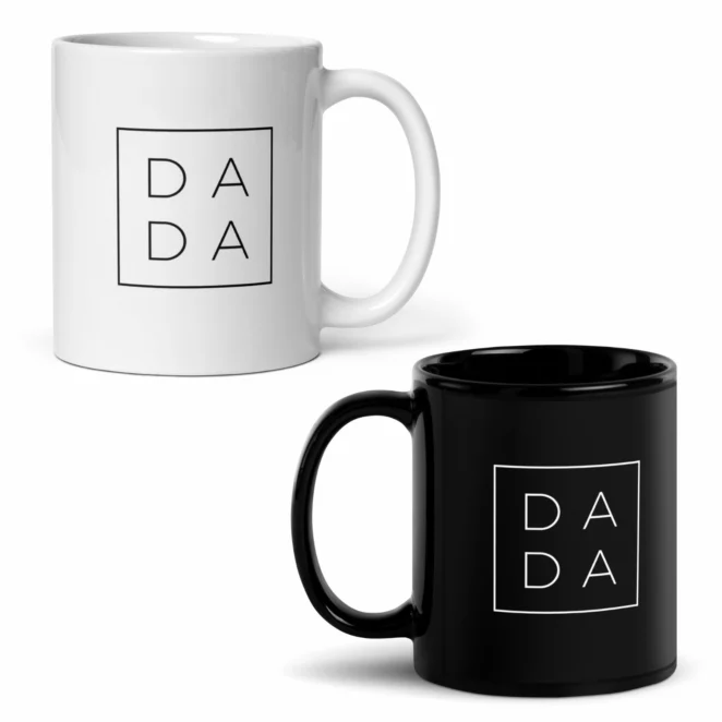 DADA mugs white and black variations