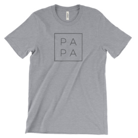 PAPA square t-shirt in heather gray