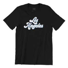 Los Angeles retro/vintage font design on black tshirt