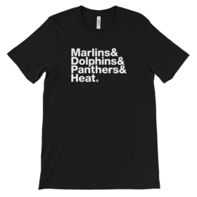 Marlins & Dolphins & Panthers & Heat. black t-shirt