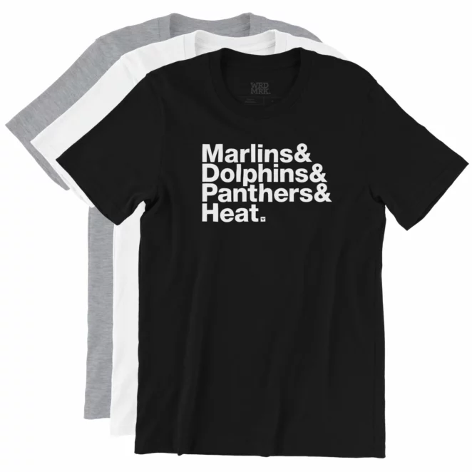 Marlins & Dolphins & Panthers & Heat T-Shirts Color Variations