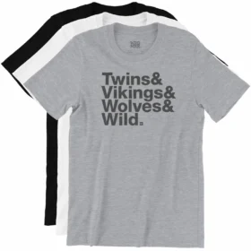 Minnesota Sports Teams List T-Shirt color variations