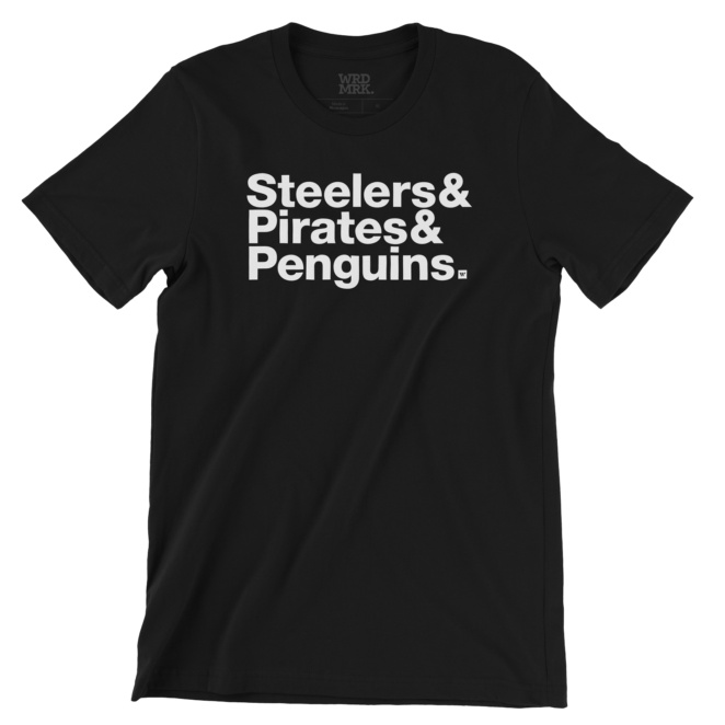 Steelers & Pirates & Penguins. black tee