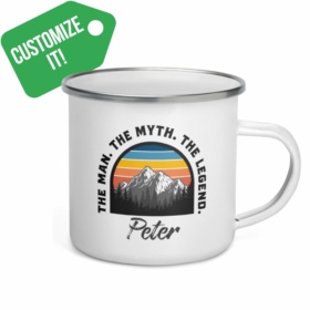 Customize It! The Man. The Myth. The Legend. vintage sunset white camping mug