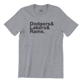 Dodgers Lakers Rams gray t-shirt