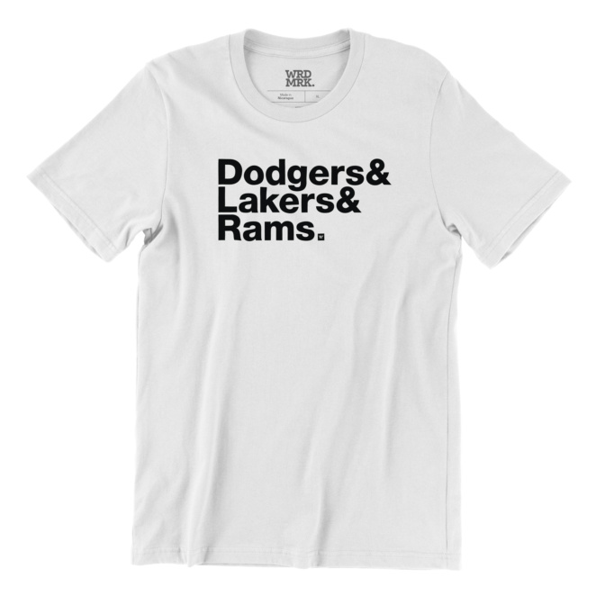 Dodgers Lakers Rams white t-shirt