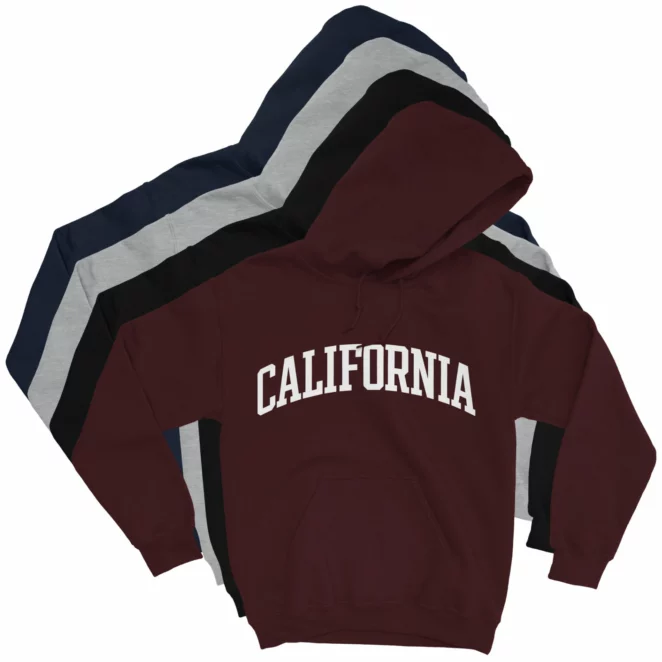 CALIFORNIA Hoodie four color variations