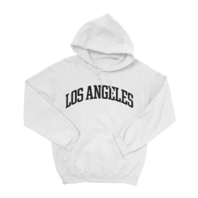 LOS ANGELES white hoodie college style text
