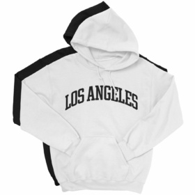 LOS ANGELES hoodies color variations in white and black