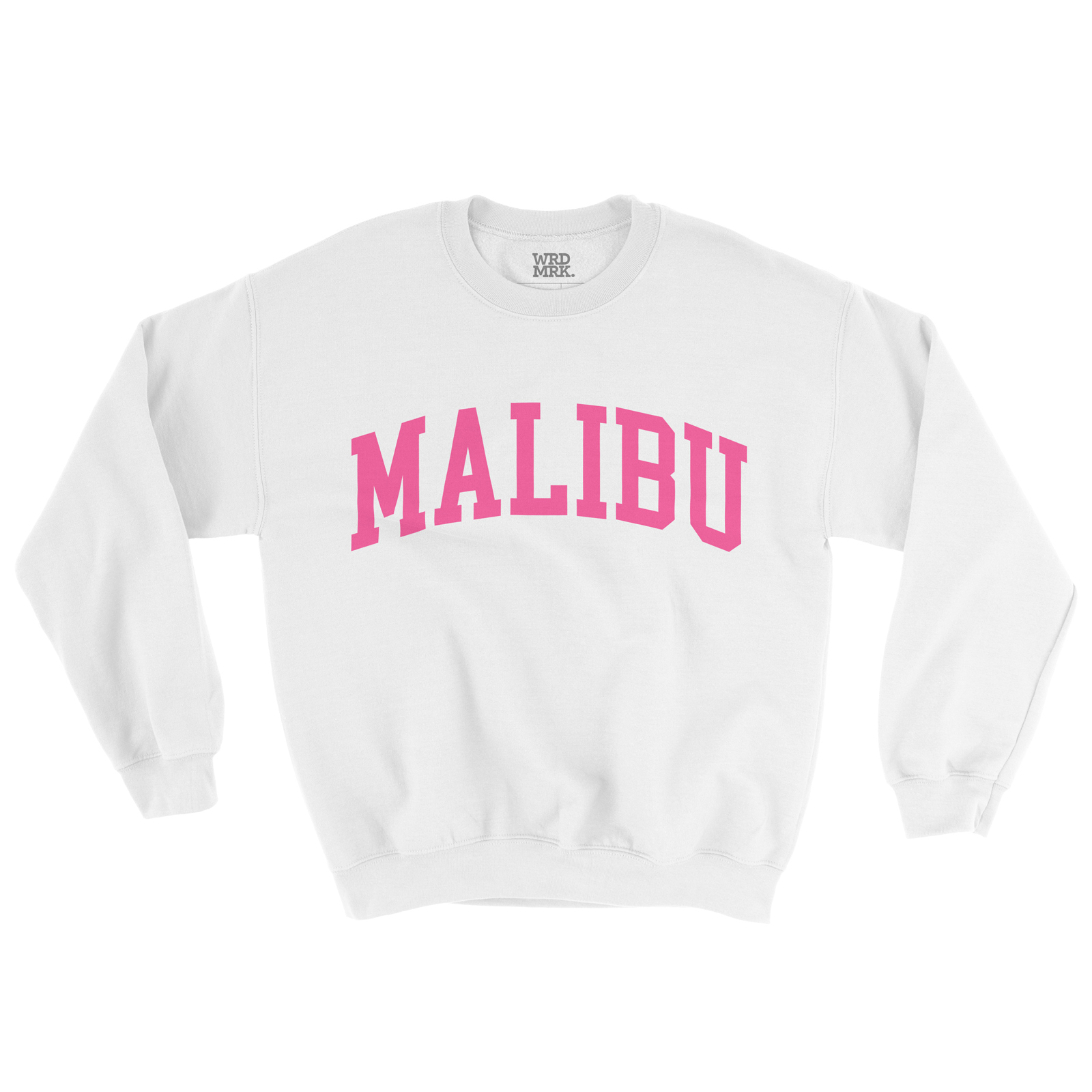 MALIBU Sweatshirt (pink on white) - WRDMRK