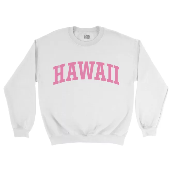 HAWAII sweatshirt pink print on white
