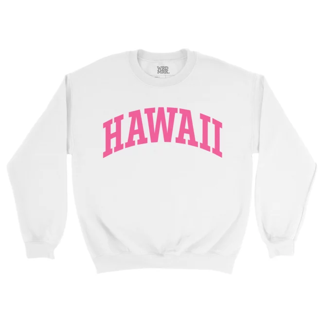 HAWAII sweatshirt hot pink on white